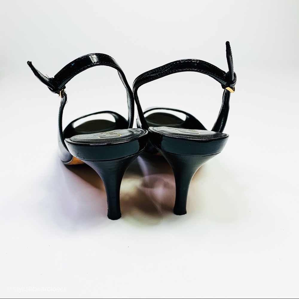 Cole Haan PeepToe Patent Leather Black Heel - Picture 6 of 6